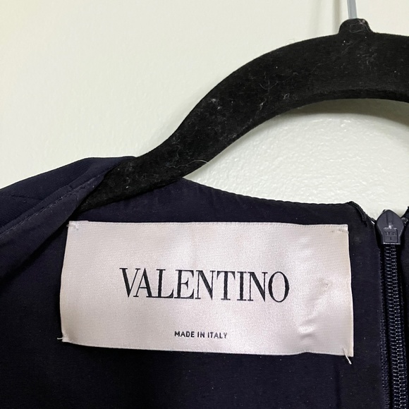 Valentino 100% silk navy midi dress size 4 - Picture 9 of 17